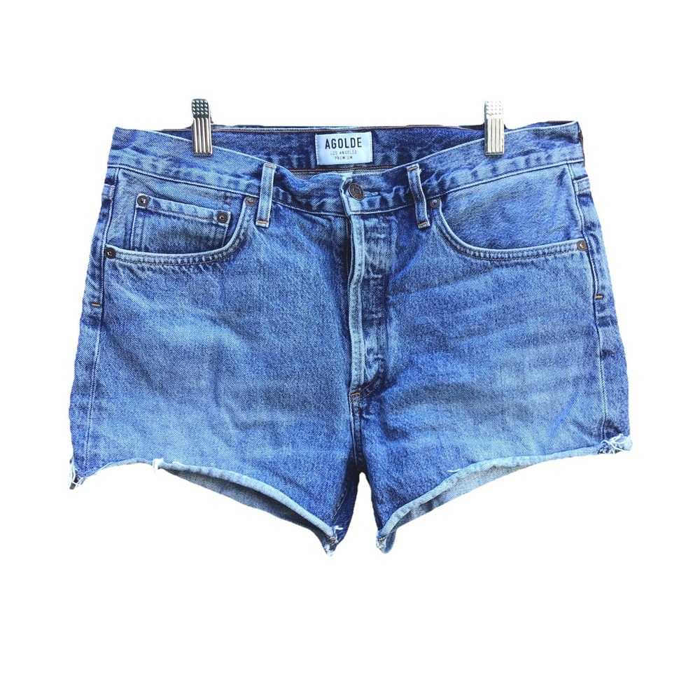 AGOLDE Parker Denim Shorts Women's 29 High Rise Cutoff Blue Jean Shorts